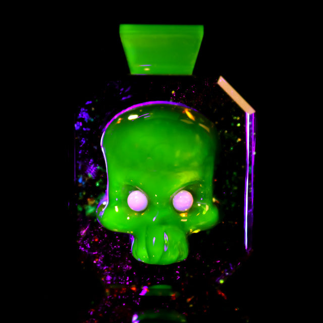 Faceted UV Citrine Opal Eye Skull Pendant