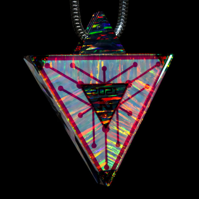 Quantum Core Faceted Opal & Dichro Pendant