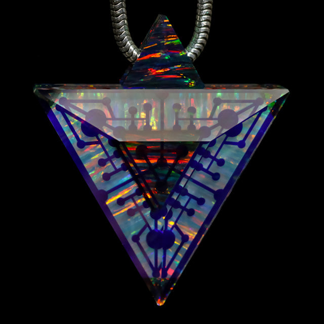 Quantum Core Faceted Opal & Dichro Pendant