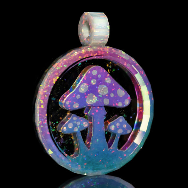 Faceted Space Mushroom Collab Pendant