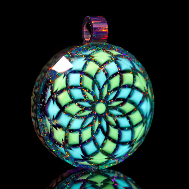 Faceted UV Retti Opal Pendant