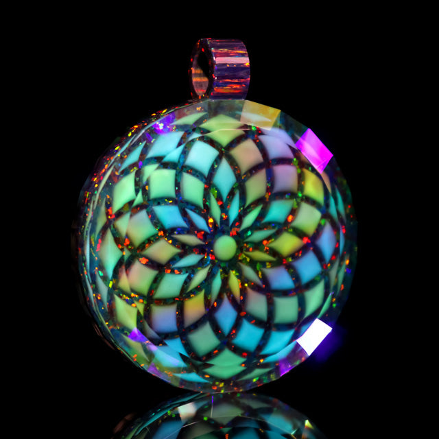 Faceted UV Retti Opal Pendant