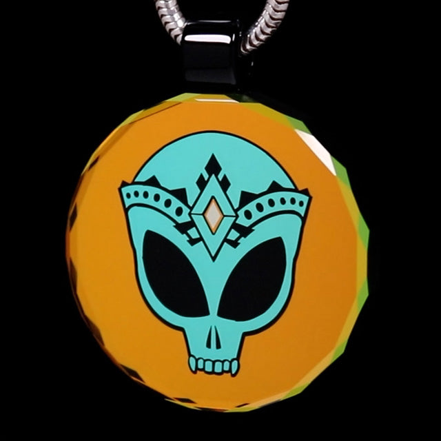 Faceted Alien Queen Dichro Pendant