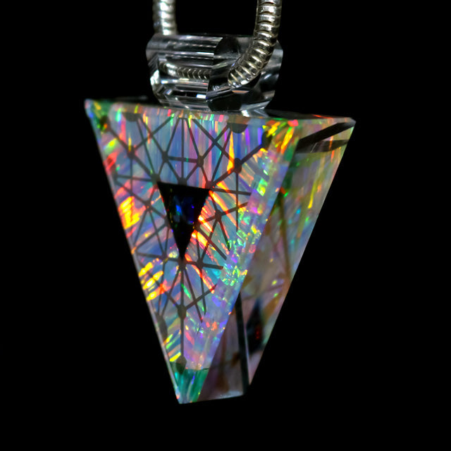 Quantum Core Opal & Dichro Triangle Pendant