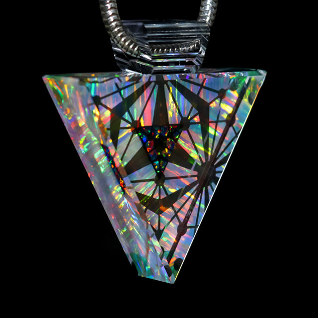 Quantum Core Opal & Dichro Triangle Pendant