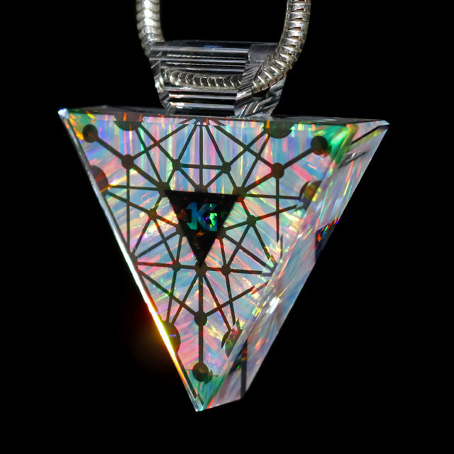 Quantum Core Opal & Dichro Triangle Pendant