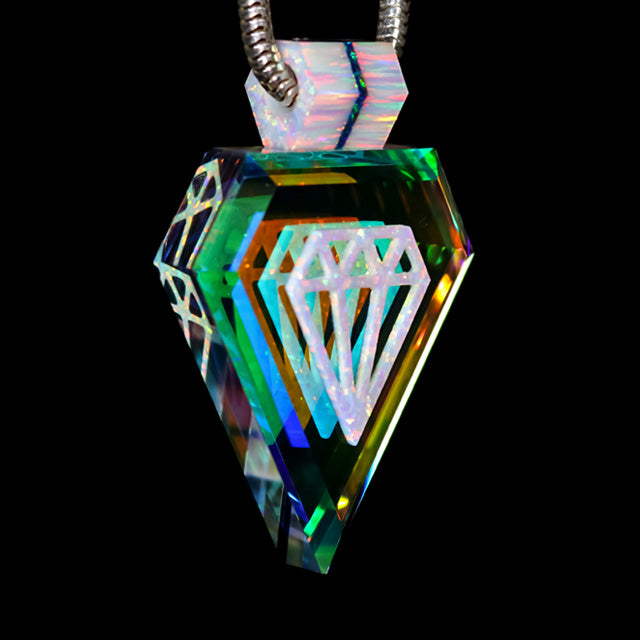 Faceted Diamond Dichro Infinity Pendant