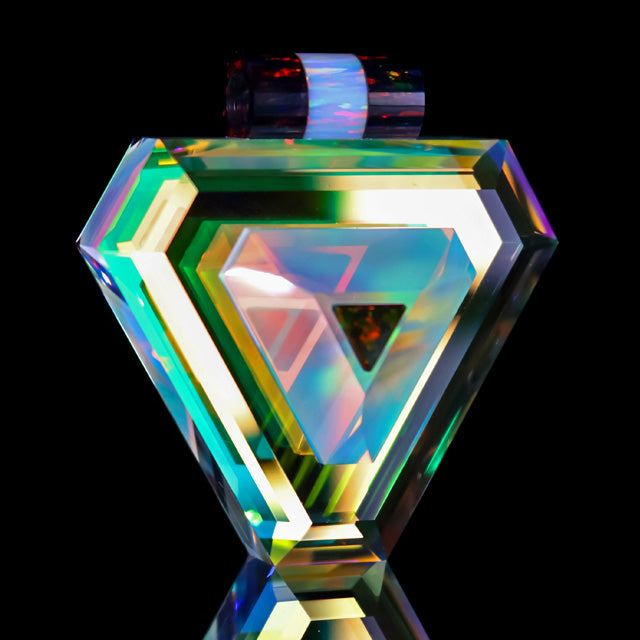 Faceted Triangular Opal Infinity Pendant