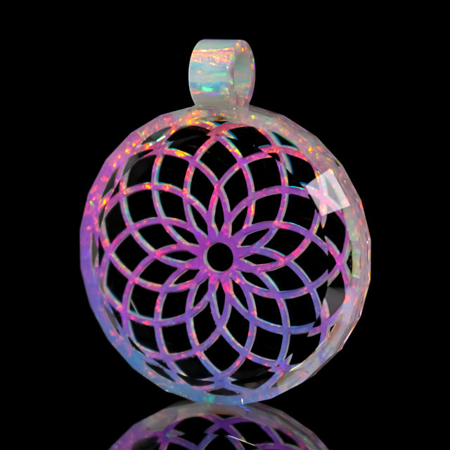 Double Sided Faceted Retticello Opal Pendant
