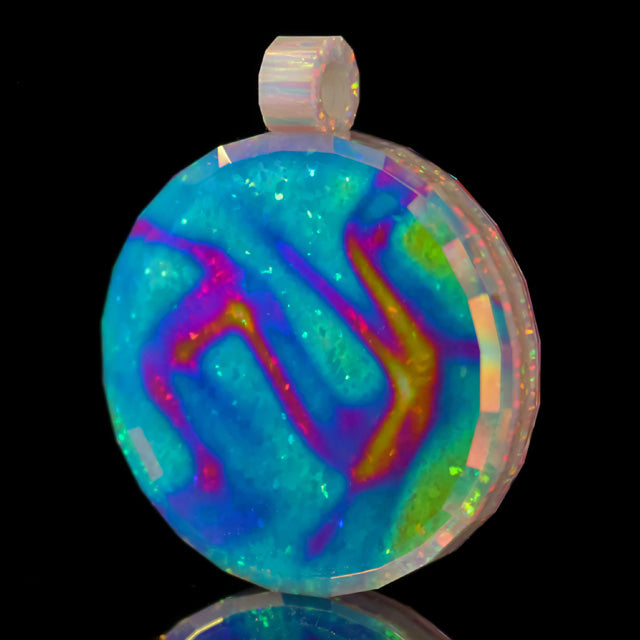 Faceted Double Opal Mushroom Cluster Pendant
