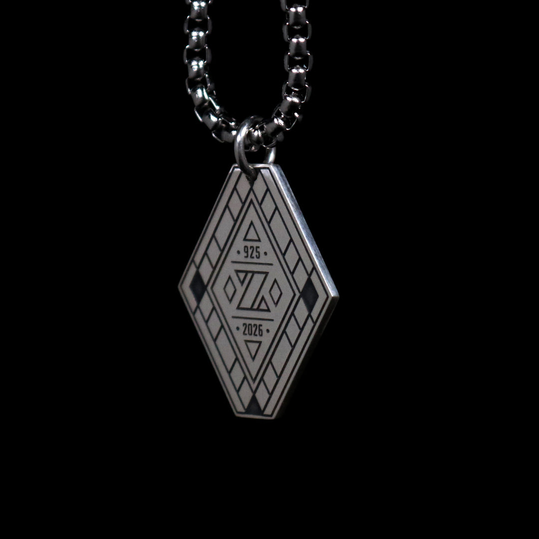 Silver Mini Deco Diamond Pendant