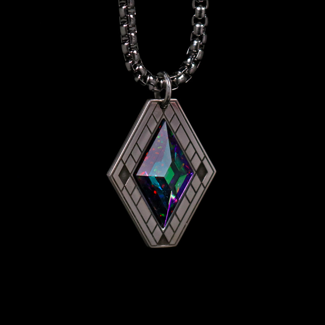Silver Mini Deco Diamond Pendant