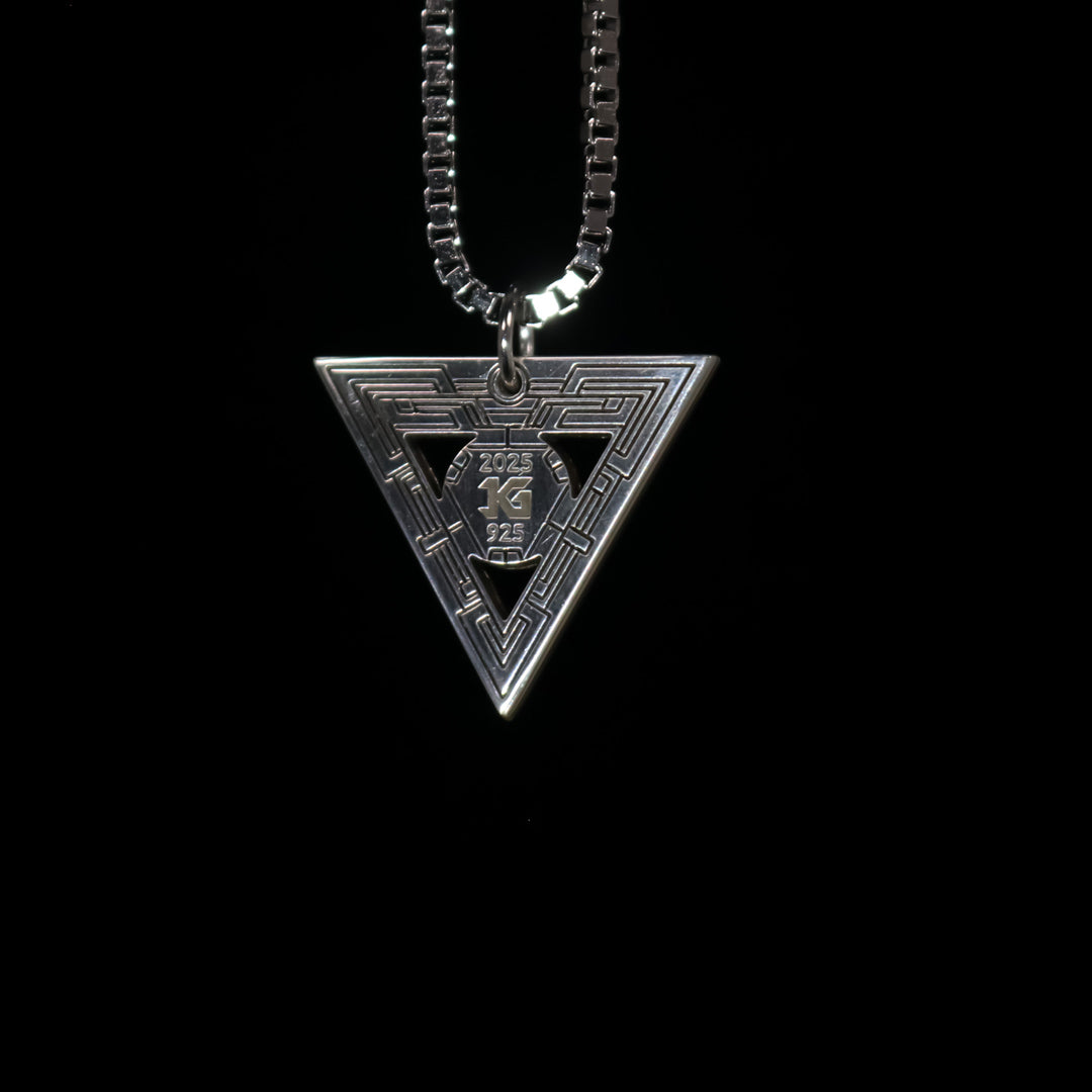 Silver Socketed Opal Triangle