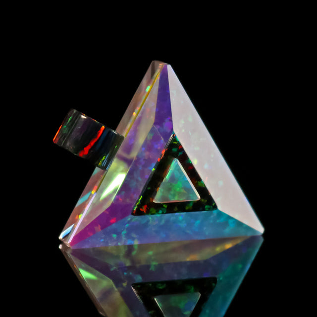 Mini Opal Stack Dichro Triangle Pendant