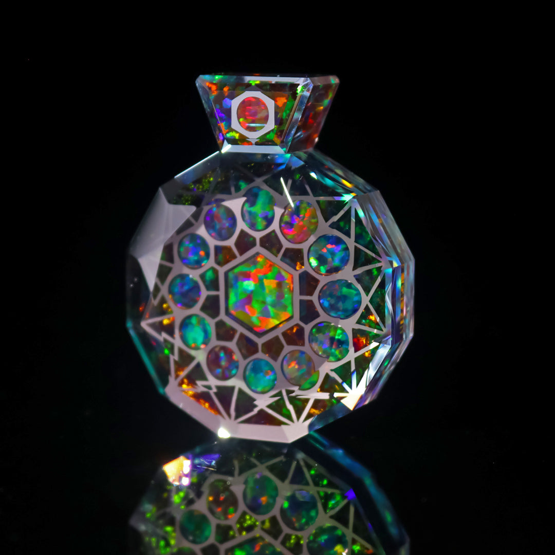 Socketed Silver Nebula Opal Amulet