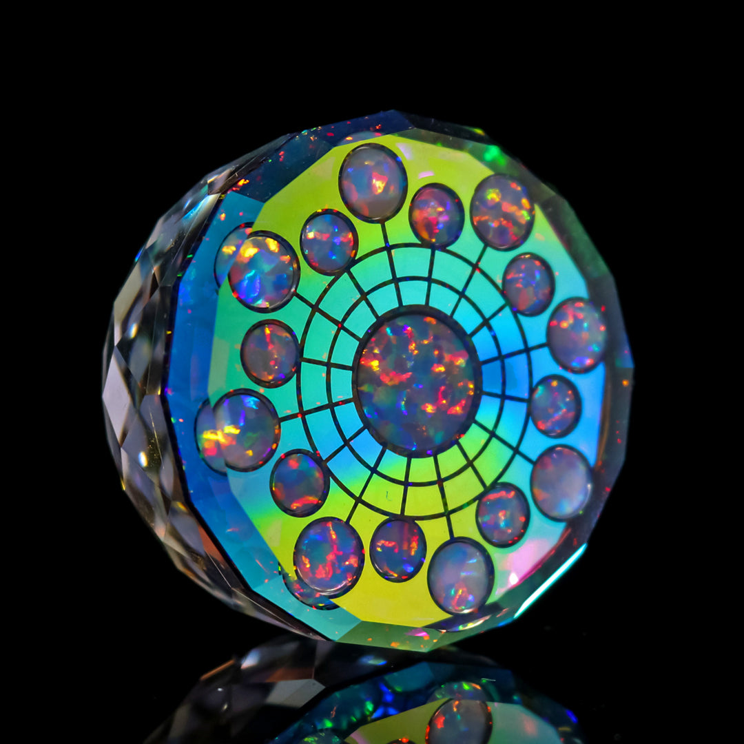 Socketed Opal Grid Paperweight