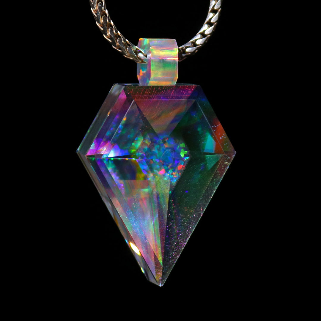 Faceted Dichro Opal Gem Pendant