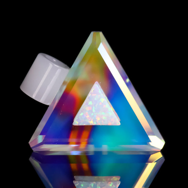 Aurora Opal Dichro Triangle Pendant
