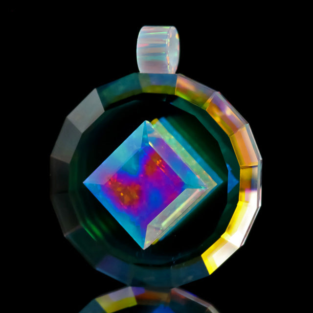 Faceted Diamond Dichro Infinity Pendant