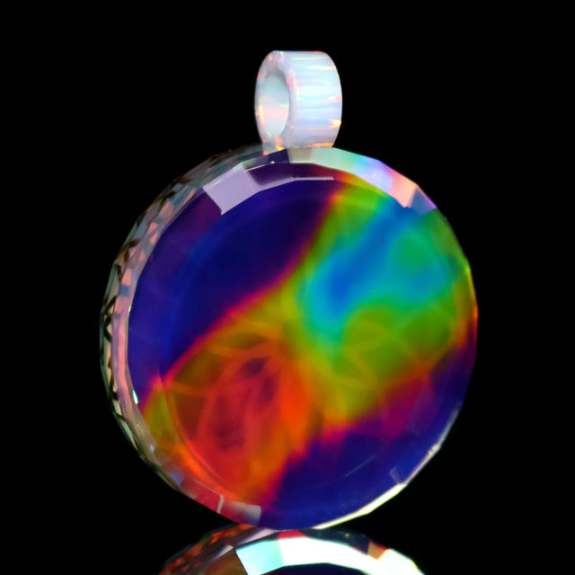 Faceted Aurora Opal Gold Retti Pendant