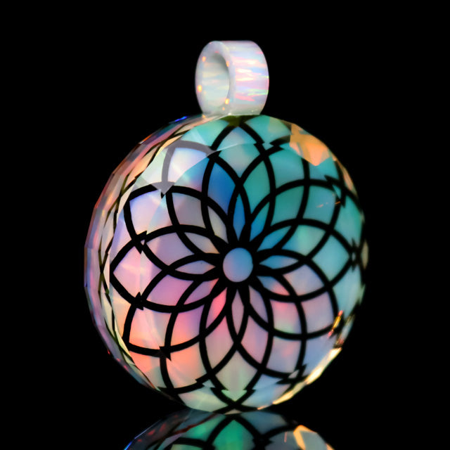 Faceted Aurora Opal Gold Retti Pendant