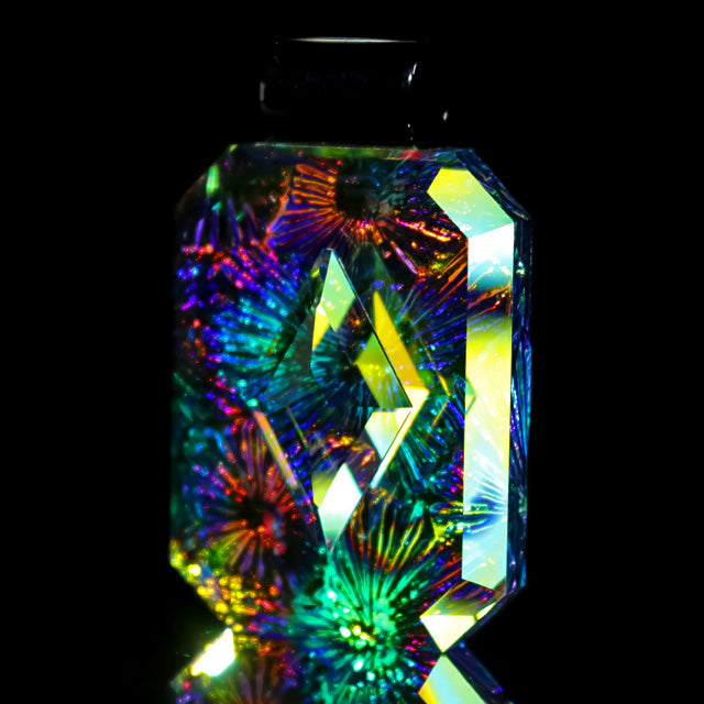 Faceted Diamond Dichro Tablet Pendant