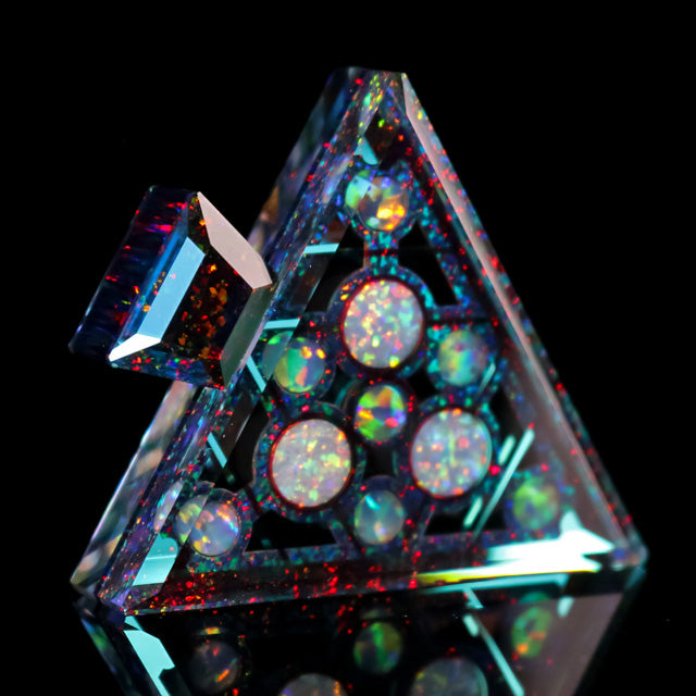 Socketed Opal Triangle Pendant