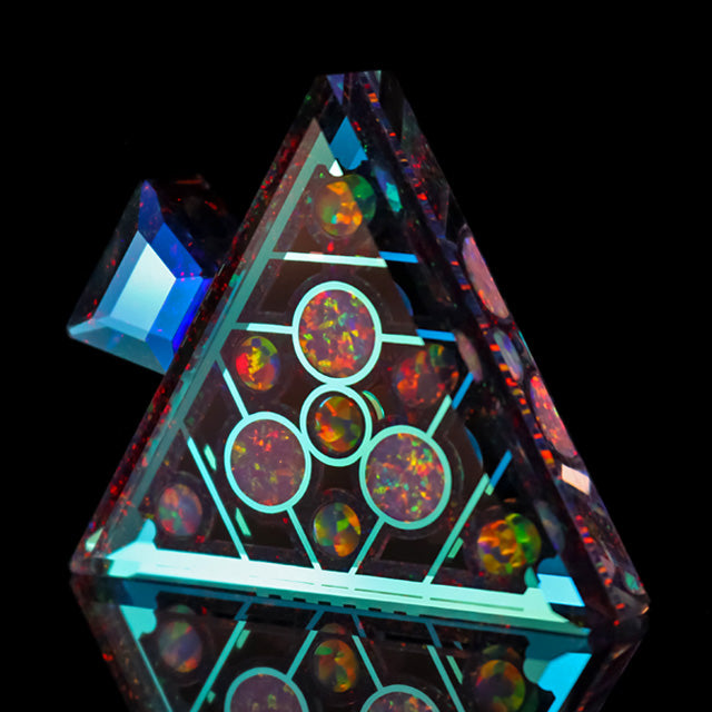 Socketed Opal Triangle Pendant
