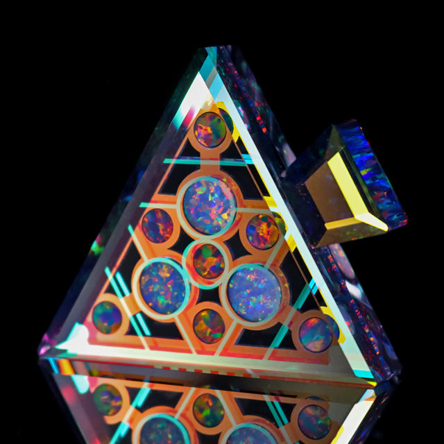 Socketed Opal Triangle Pendant