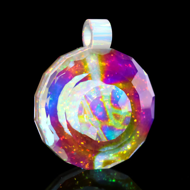 Faceted Cosmic Dust Opal Pendant