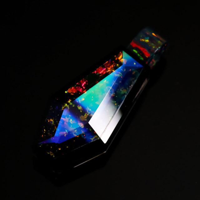 Faceted Dichro Space Dust Pendant