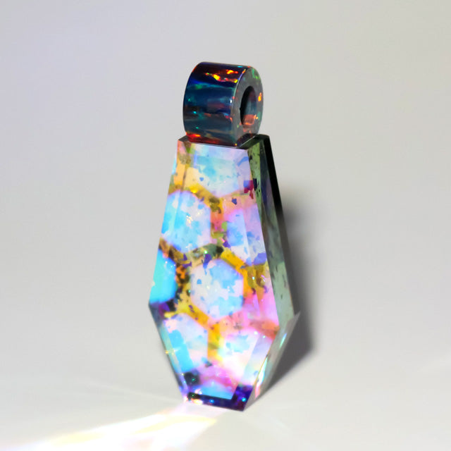 Faceted Dichro Space Dust Pendant