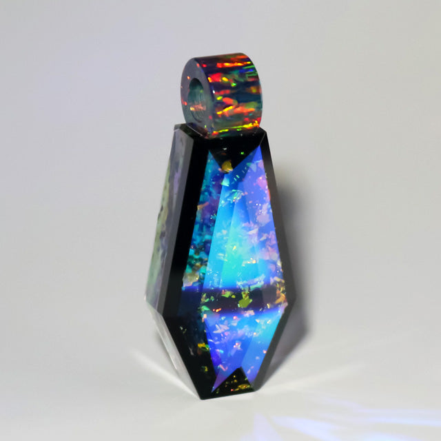 Faceted Dichro Space Dust Pendant