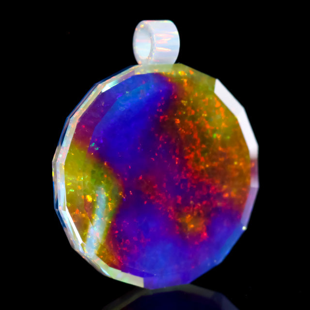 Faceted 3D Mushroom Inlay Pendant