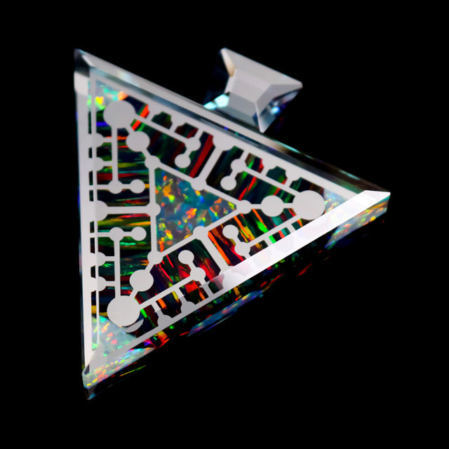 Quantum Core Faceted Opal Triangle Pendant