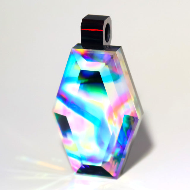 Faceted Double Dichro Hexagon Pendant