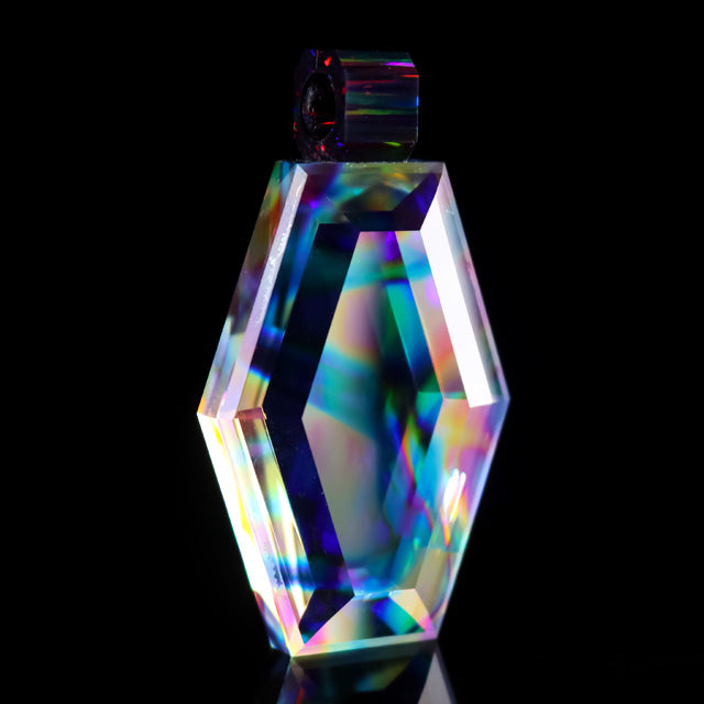 Faceted Double Dichro Hexagon Pendant