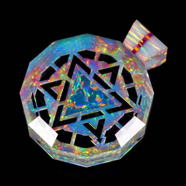 Faceted Merkaba Dichro Pendant