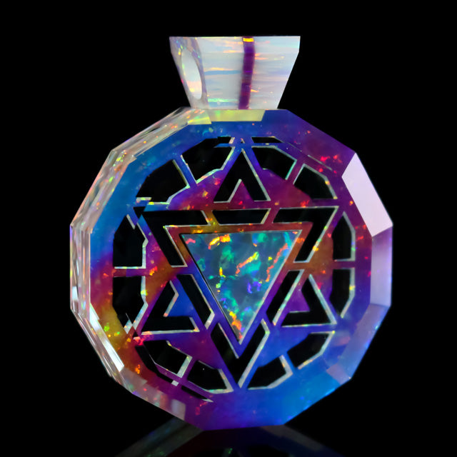 Faceted Merkaba Dichro Pendant