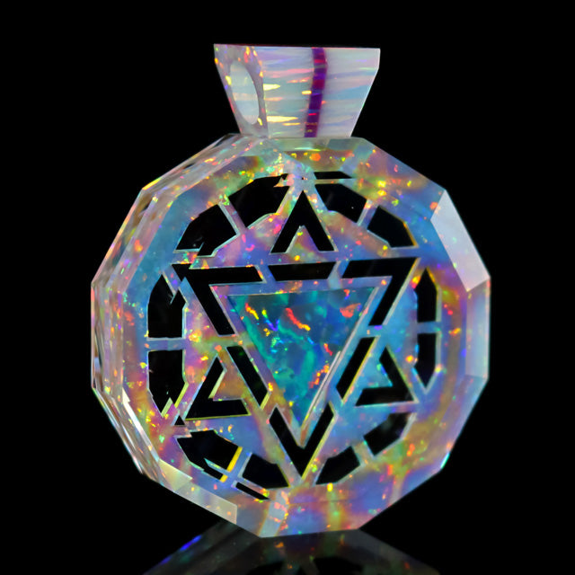 Faceted Merkaba Dichro Pendant