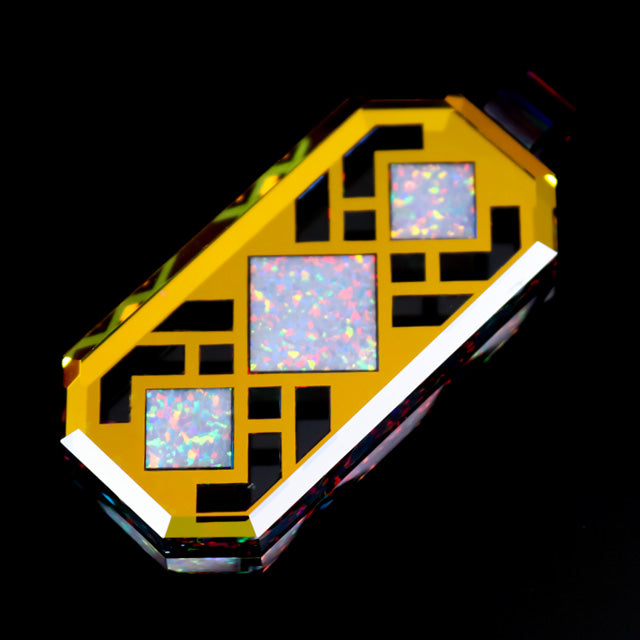 Faceted Diamond Opal Tablet Pendant