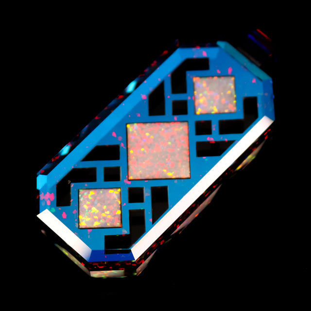 Faceted Diamond Opal Tablet Pendant