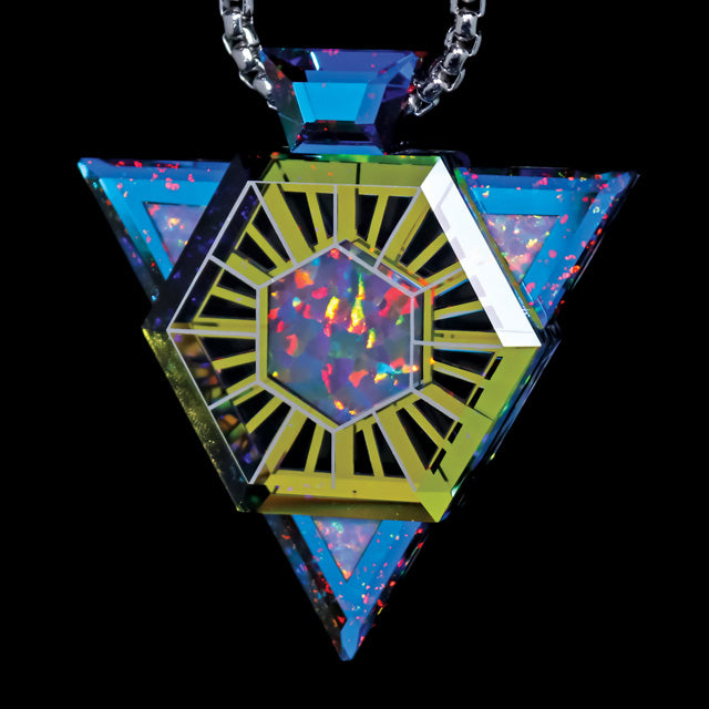 Solar Radiance Faceted Triangle Pendant