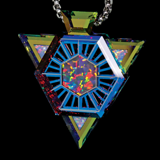 Solar Radiance Faceted Triangle Pendant