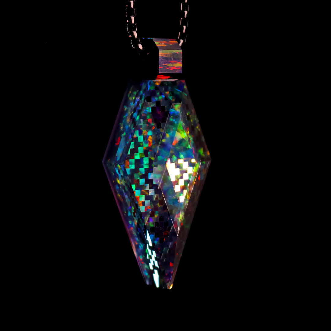 Faceted Crystal Opal Pendant