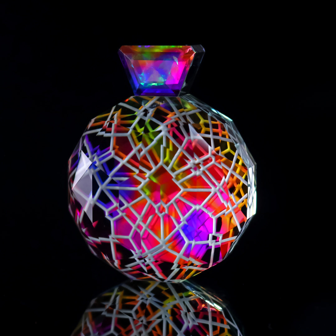 Faceted UV Purple Fire Sunset Pendant