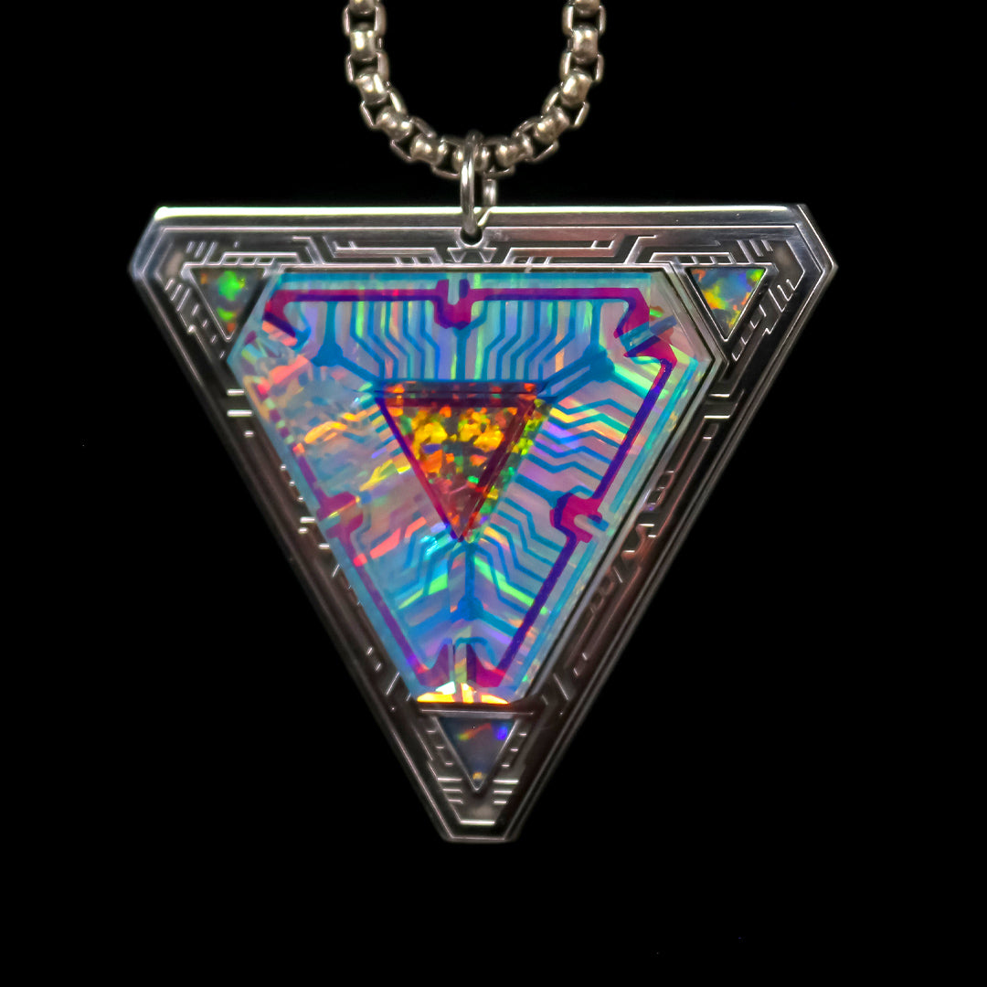 Silver Quantum Tet Drive Pendant