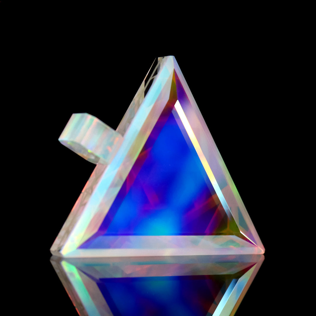 Glow in the Dark Aurora Opal Triangle Pendant