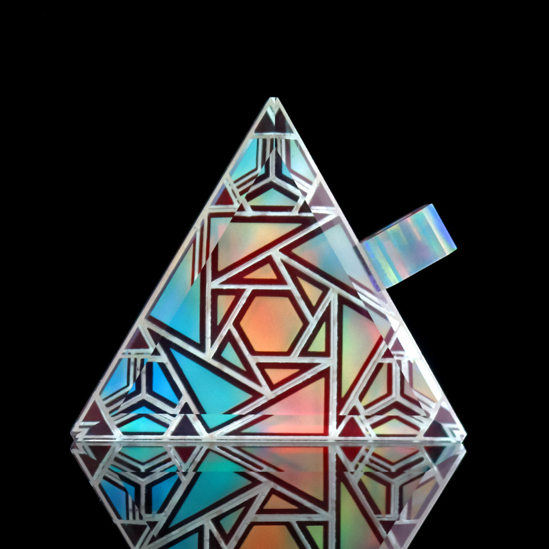 Glow in the Dark Aurora Opal Triangle Pendant