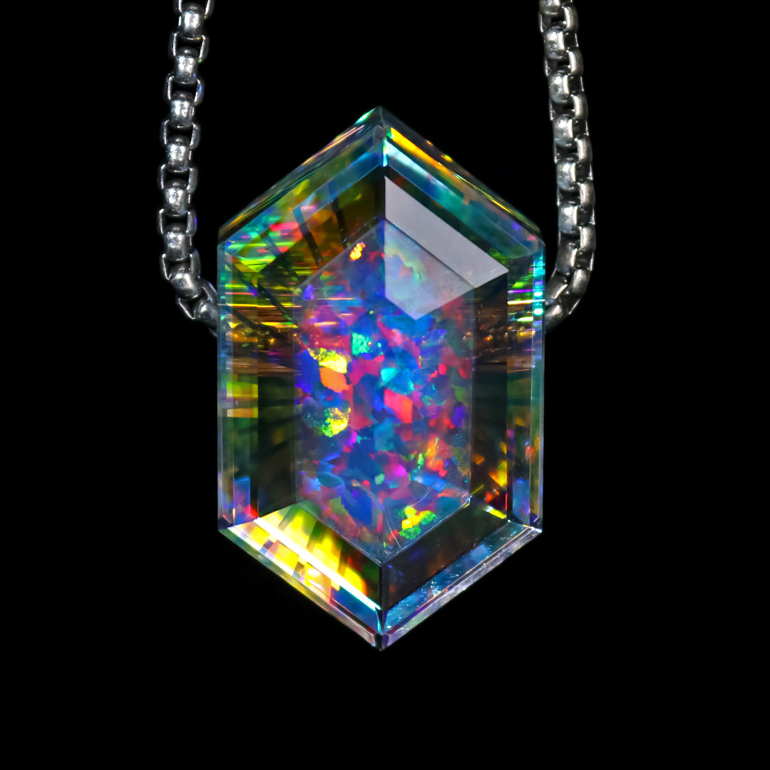 Faceted Rupee Opal Gem Pendant
